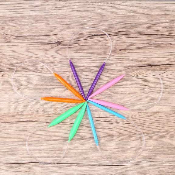 SEWCHICS 12-Piece Circular Plastic Knitting Needles Set with Smooth Edges for Comfortable Sweater Knitting