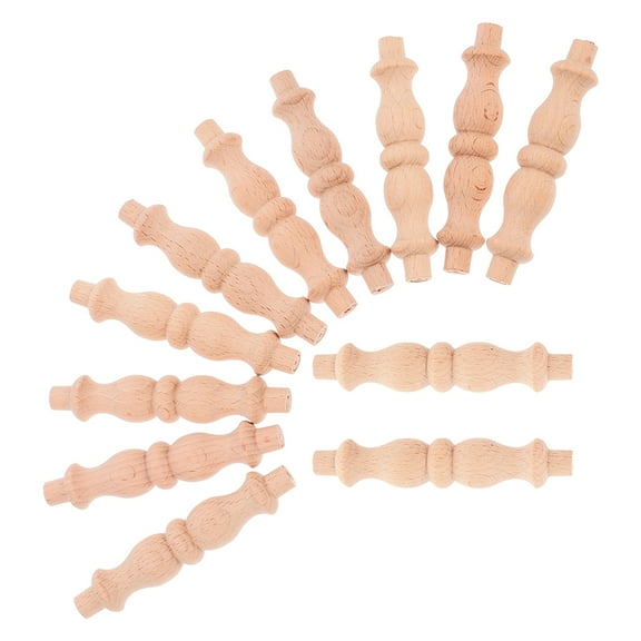 SEWCHICS 12Pcs Solid Wood Baluster Spindles Unfinished for Furniture and Home Decor with Smooth Surface