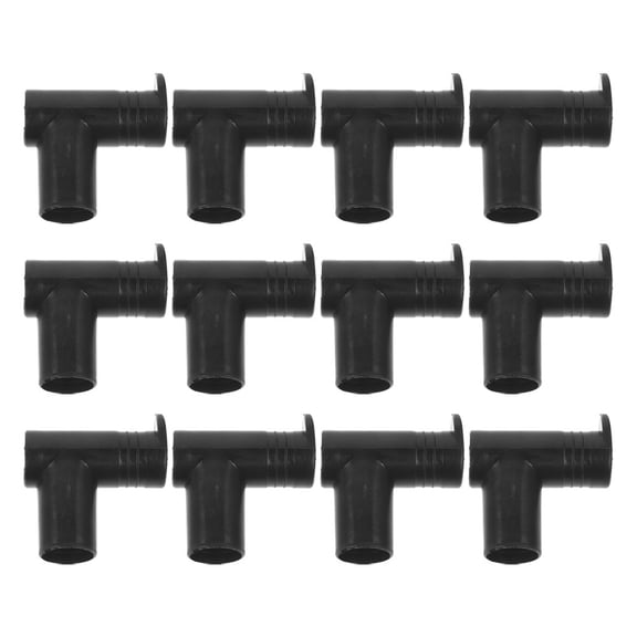 SEWCHICS 12pcs Black Plastic Clothes Rack Tube Connectors for Garment Rack Easy Installation and Sturdy Support
