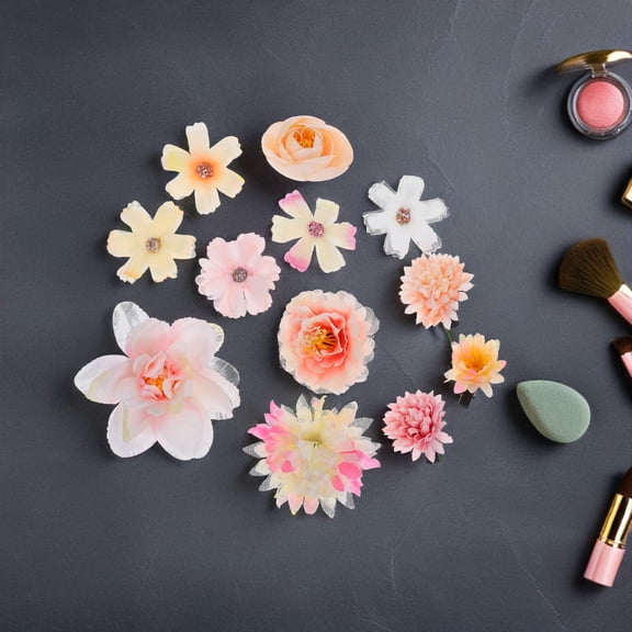 SEWCHICS 12pcs Tropical Flower Hair Pins Set - Decorative Hair Clips and Barrettes for Hawaiian Parties, Birthdays, and Celebrations