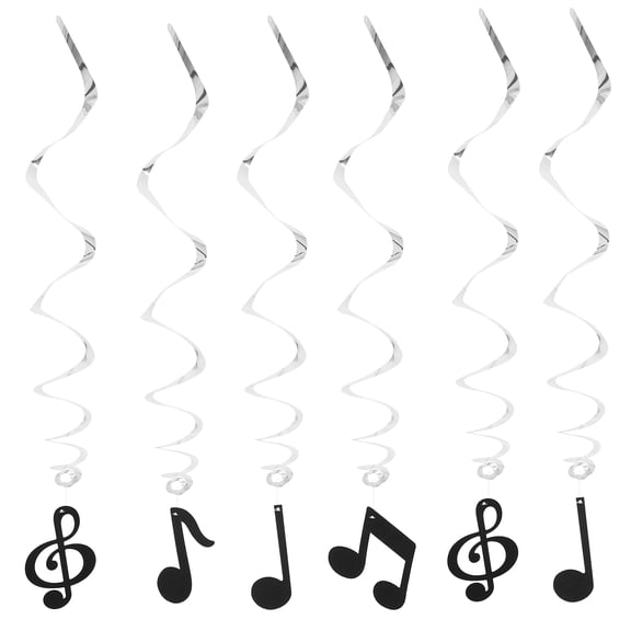 SEWCHICS 12pcs Hanging Party Ornaments Black PVC Swirl Decor for Home Ceiling and Walls Decoration