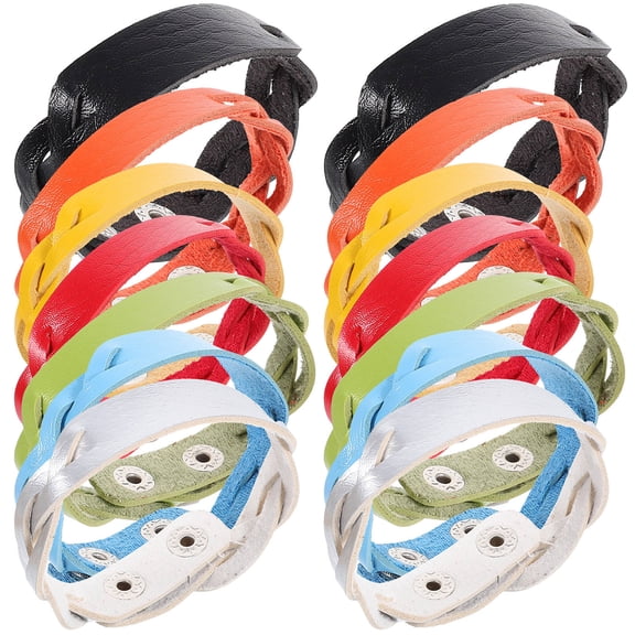 SEWCHICS 14pcs Colored PU Bracelet Blanks for Crafting, Engraving, Unisex Design, Perfect for Parties and