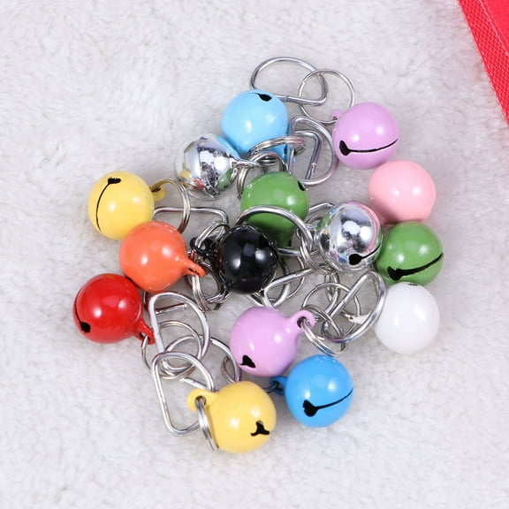 SEWCHICS 15 Piece Plush Dog Collars with Bells for Comfortable Puppy and Cat Identification, Adjustable Pet Collars Set