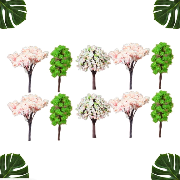 SEWCHICS 15PCS Assorted Color Landscape Scenery Trees Model for Craft, Terrarium, Diorama, and Miniature Decoration