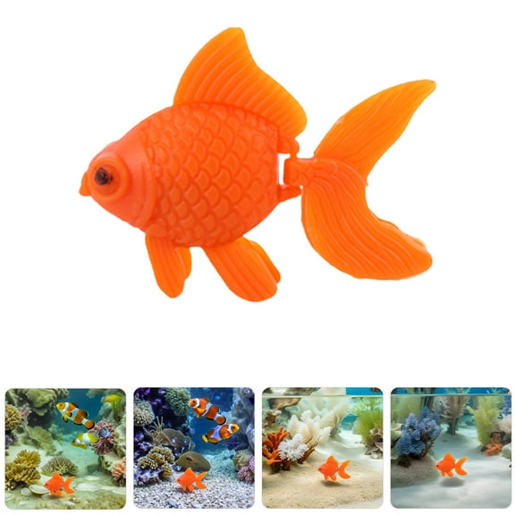 SEWCHICS 15Pcs Artificial Plastic Orange Goldfish Realistic Floating Fish Aquarium Ornament
