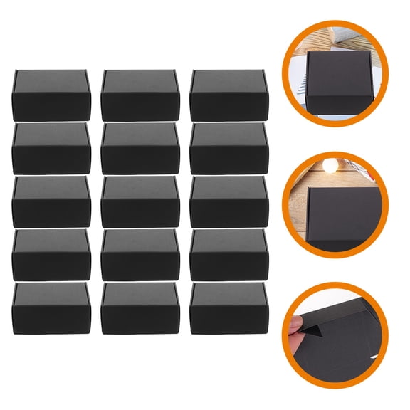 SEWCHICS Strong Black Paper Mailing Box Reusable for Various Items 15Pcs