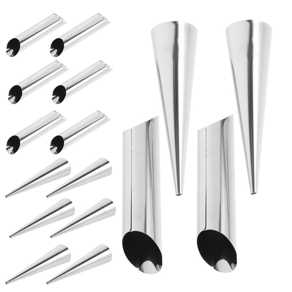 SEWCHICS 16Pcs Stainless Steel Cone Shaped Baking Molds Practical Tools for Home Use