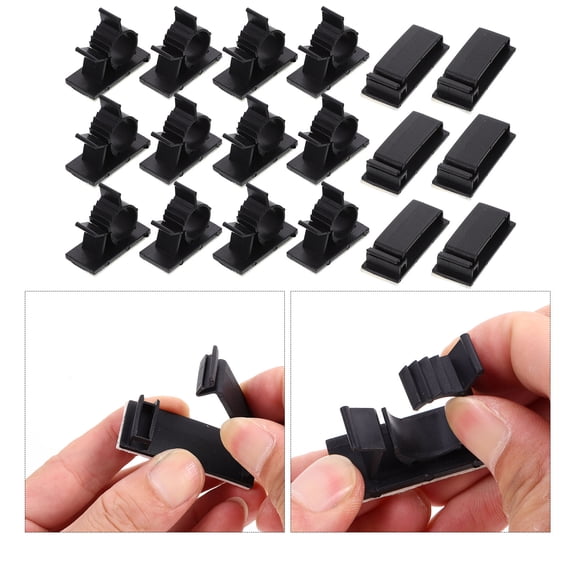 SEWCHICS 18-Piece Self-Adhesive Cable Clips and Wire Holders for Office, Home, and Data Center Organization