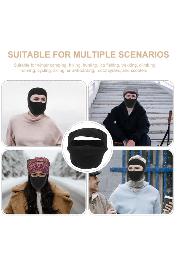 Black Windproof Full Face , Reusable Outdoor Protective Cover for Men and Women, 1 Set