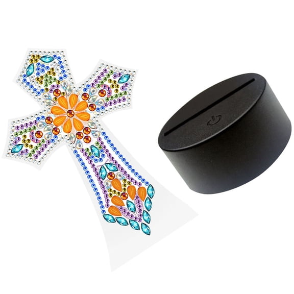 SEWCHICS Chic Cross Shape Night Light Multi-Color Acrylic Home Decor Reading Lamp for Bedroom