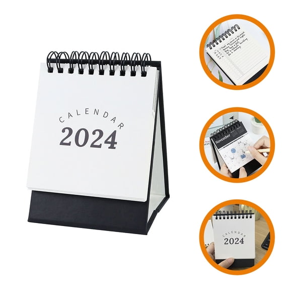 SEWCHICS Black Desktop Calendar for Daily Use with Classic Paper Material