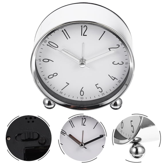 SEWCHICS Silent Round Alarm Clock for Bedroom and Office, Quiet Non-Ticking Design, Easy-to-Read Numbers, Battery Operated