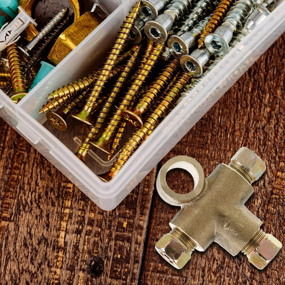 SEWCHICS 1Pack Golden Brass Threaded Connector for Line Components Hose Fittings