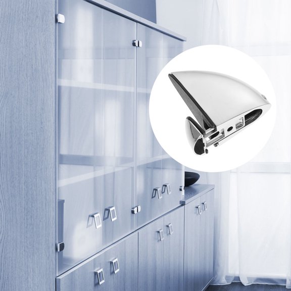 SEWCHICS Glass Shelf Clamp Fixed Installation Silver Zinc Alloy 1Pack