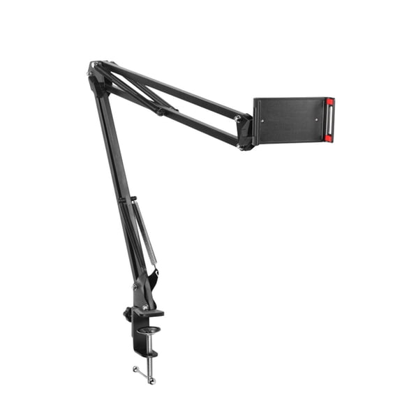 SEWCHICS 1Pc Black Phone Holder Stand with Strong Clips Lazy Bracket for Comfortable Viewing