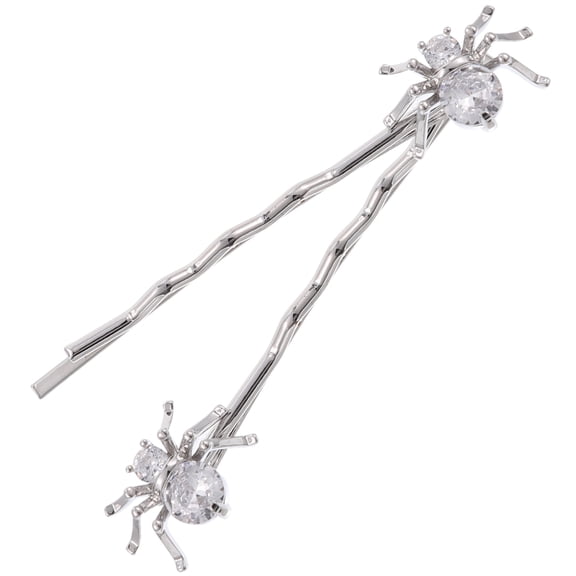 SEWCHICS 1 Pair Plated Hairpins with Cute Spider Design, Stylish Hair Accessories, Simple Barrettes for Women and Girls