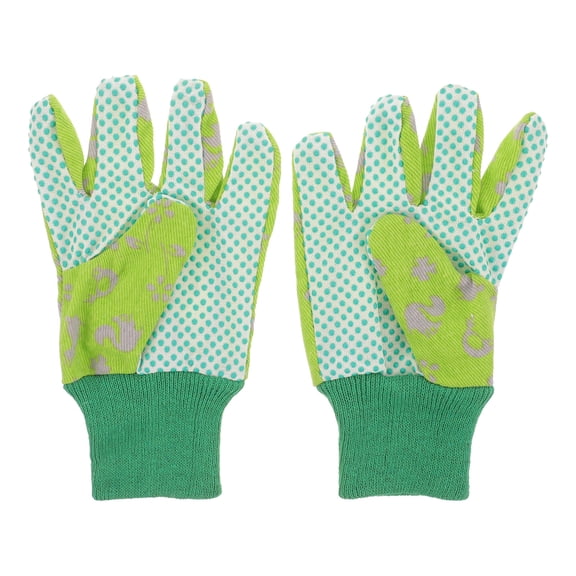 SEWCHICS 1Pair Thick Garden Work Gloves Green Polyester Cut Resistant for Planting and Weeding