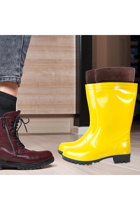 1Pair Durable Mens Boot Liners Black Thermal Insulated Liners for Hiking Snow and Rain Boots