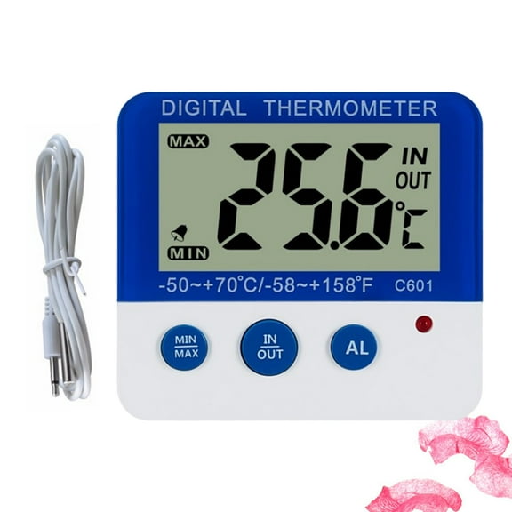 SEWCHICS C601 Digital Thermometer with LED Display, Temperature Alarm for Accurate Indoor and Outdoor Temperature Monitoring