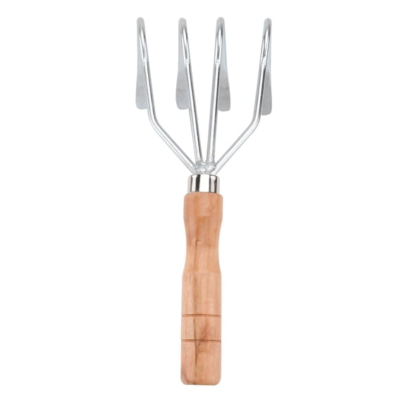 SEWCHICS 1-Piece Clam Rake with Wooden Handle, Sturdy Carbon Steel Garden Rake for Clamming, , Soil and Beach Digging
