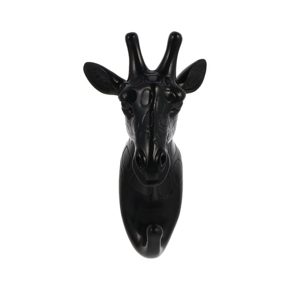 SEWCHICS 1Pc Black Hanging Hook Giraffe Shape Wall Hook for Stylish Home Decor and Storage