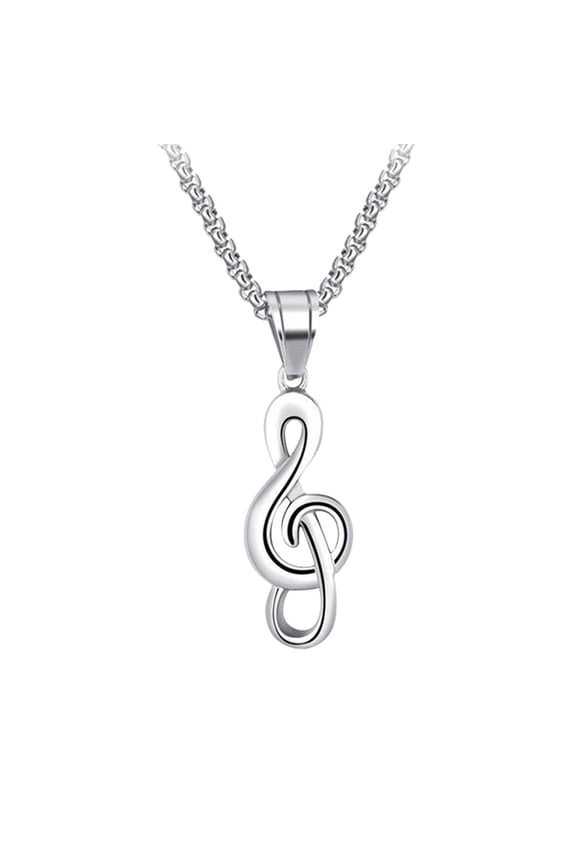 Creative Neck Chain 1Pcs Men's Punk Jewelry Titanium Steel Music Symbol