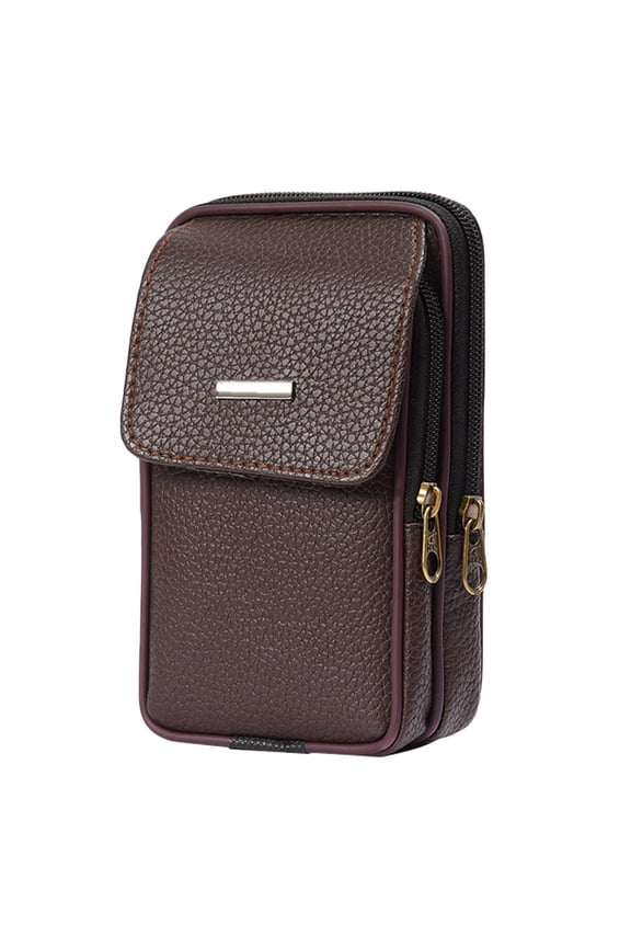 Brown Men's Waist Wallet Zipper Closure and Stylish Design - , Lightweight, 1 Piece