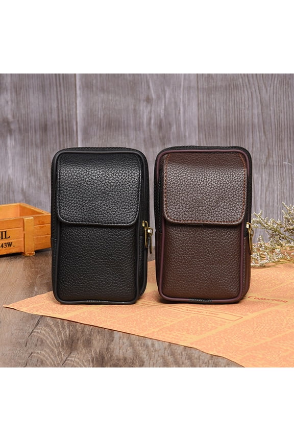 Men's Sports Waist Bag Black - Stylish Outdoor Mobile Phone Carrier Pouch for Running Hiking