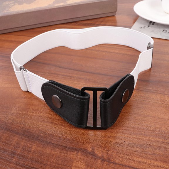 SEWCHICS 1Pc Stretch Belt No Buckle Elastic Waist Belt for Pants White Durable Material