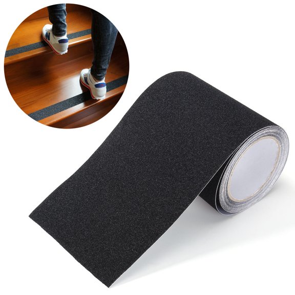 SEWCHICS Black Adhesive Anti-Slip Stair Treads for Ramps, Durable Non-Skid Safety Tape, 1 Piece