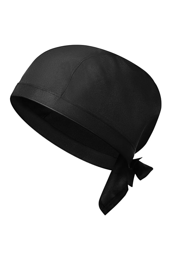Restaurant Kitchen Working Hat Black Cotton Chef Cap Comfortable and Wear Resistant