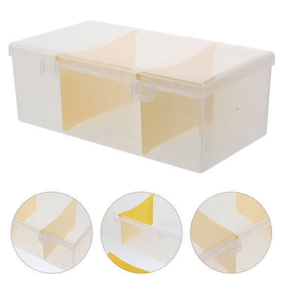 SEWCHICS Compact Transparent Business Card Holder Box for Office Desk with Portable Card Storage Case