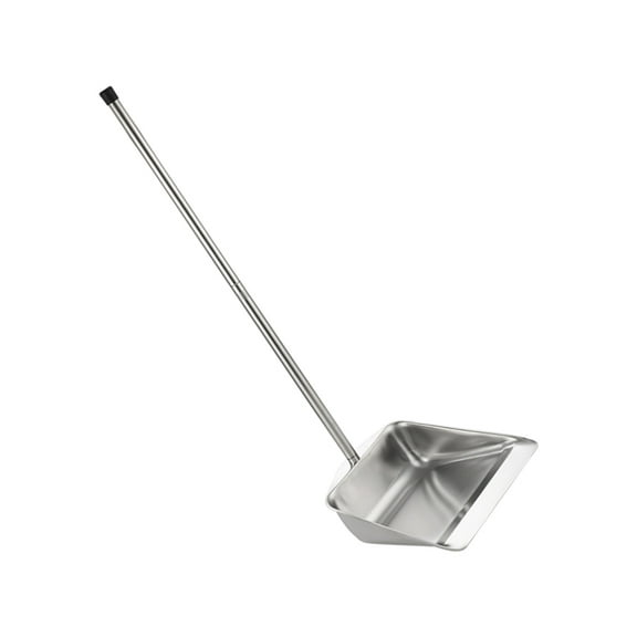 SEWCHICS Stainless Steel Dustpan, Long Handle, Silver, Durable Home Cleaning Tool