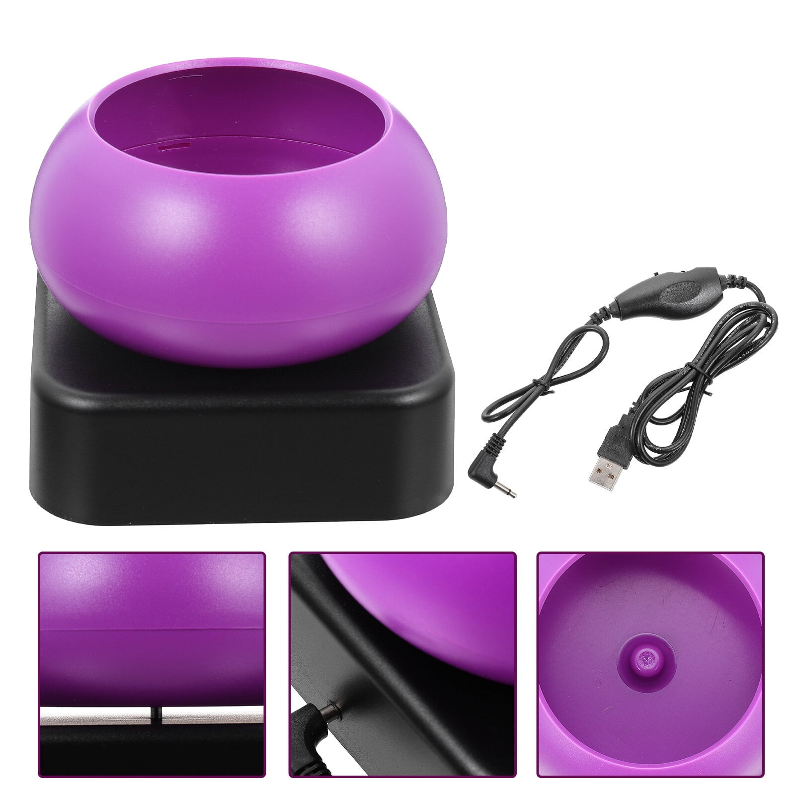 SEWCHICS 1Pcs Electric Beads Spinner for Diy Bead Projects Round Purple ABS Beading Supplies 4.3x4.3x3.5in