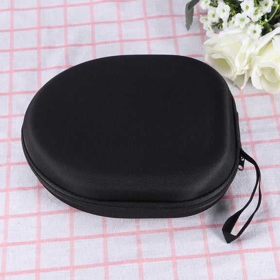 SEWCHICS Black Portable Headphone Pouch with Polyester and Mesh Storage for Travel