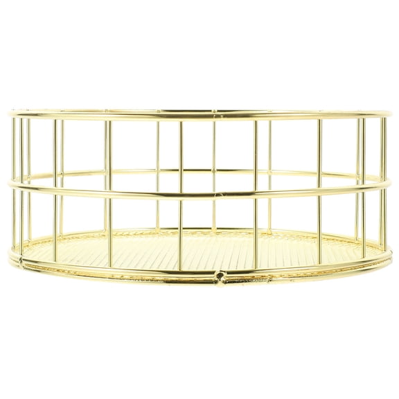 SEWCHICS Golden Metal Storage Basket for Home Organization and Versatile Daily Use