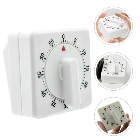 SEWCHICS White Mechanical Kitchen Timer for Cooking Baking Time Management Easy to Use and