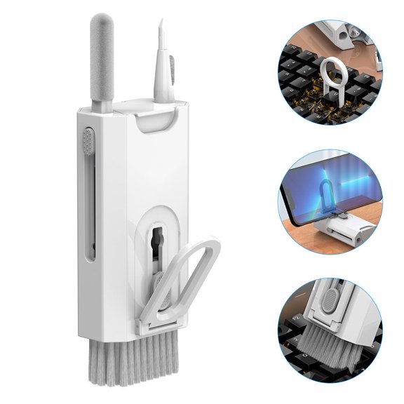 SEWCHICS Multifunctional Cleaning Pen Kit, White, Flocking Sponge, Metal Nib for Earphones