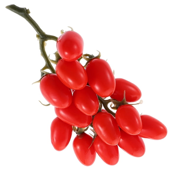 SEWCHICS Artificial Cherry Tomatoes Red Plastic Decorative Lifelike Fruit for Home Decor Photo Props
