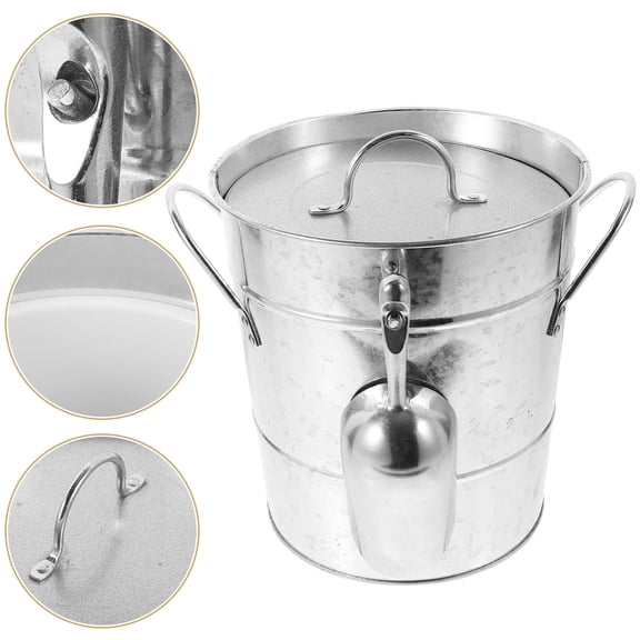 SEWCHICS Ice Bucket with Iron Construction Multi-Functional Bar KTV Home Storage Cooler