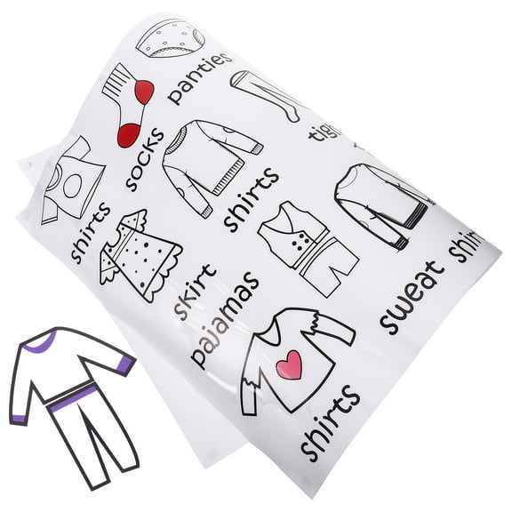 SEWCHICS 1 Piece Self-Adhesive Wardrobe Labels PVC Multi-Color Simple Design for Clothes Organization and Storage