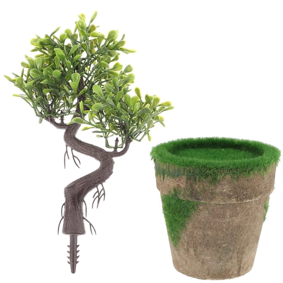 SEWCHICS Compact Artificial Bonsai Plant, Assorted Colors for Office, Home, Desk and Indoor Decoration