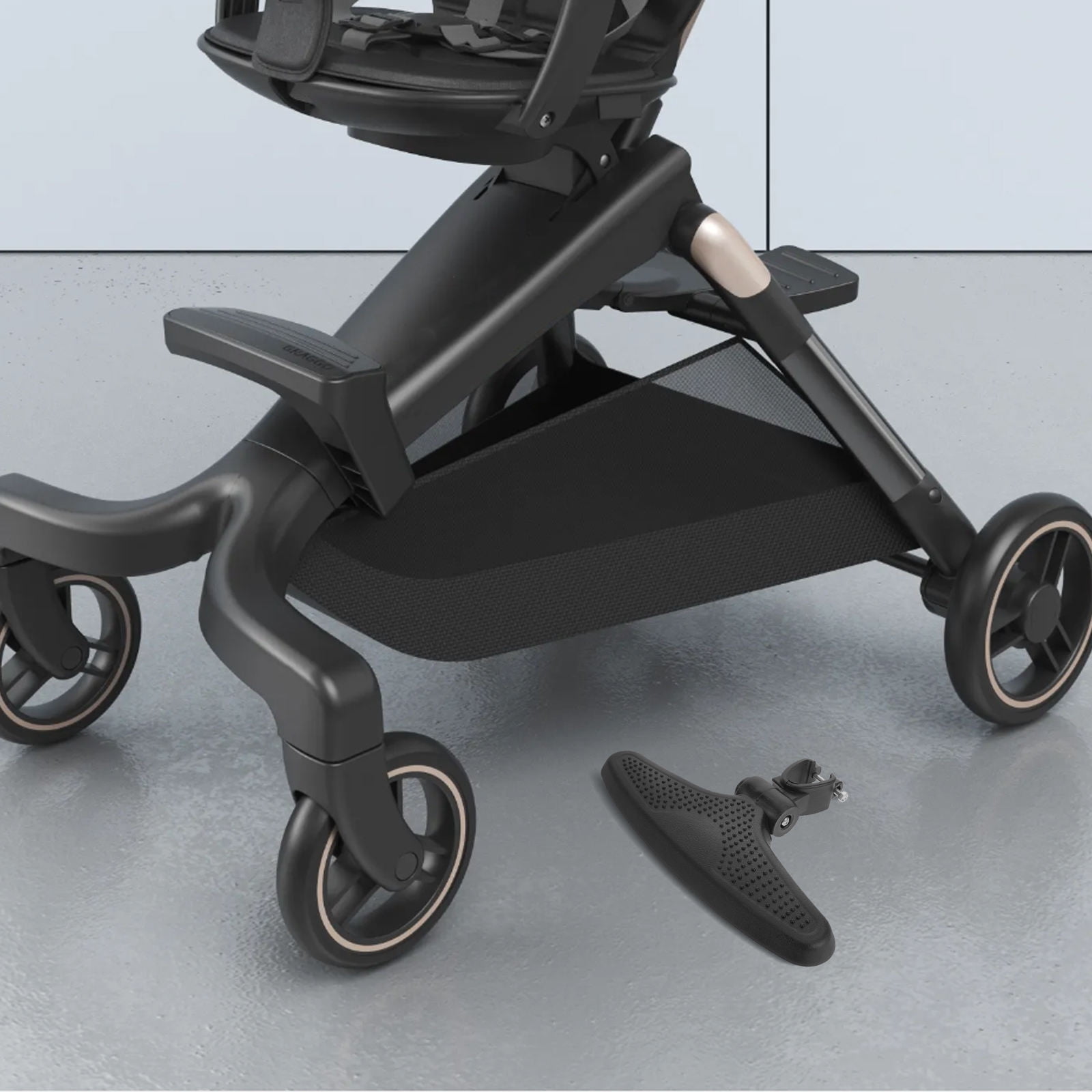 SEWCHICS 1Pcs Stroller Footrest for Infant Stroller Outings 9.1x5.9x1.2in Black Pe
