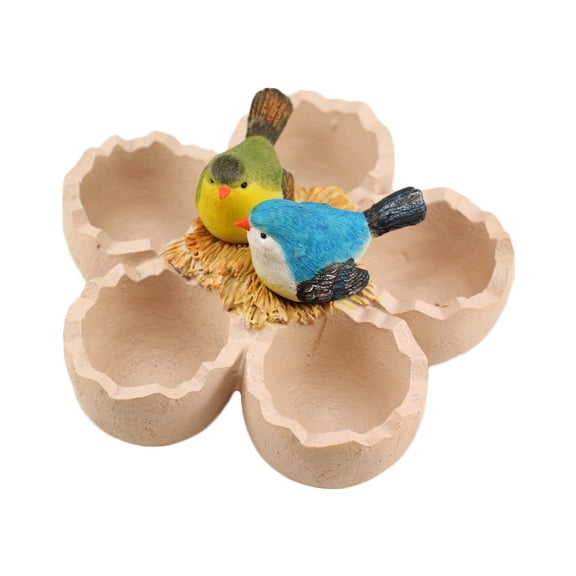 SEWCHICS 1Pc Creative Resin Flowerpot with Bird Eggs Design Perfect for Succulent and Cactus Plants