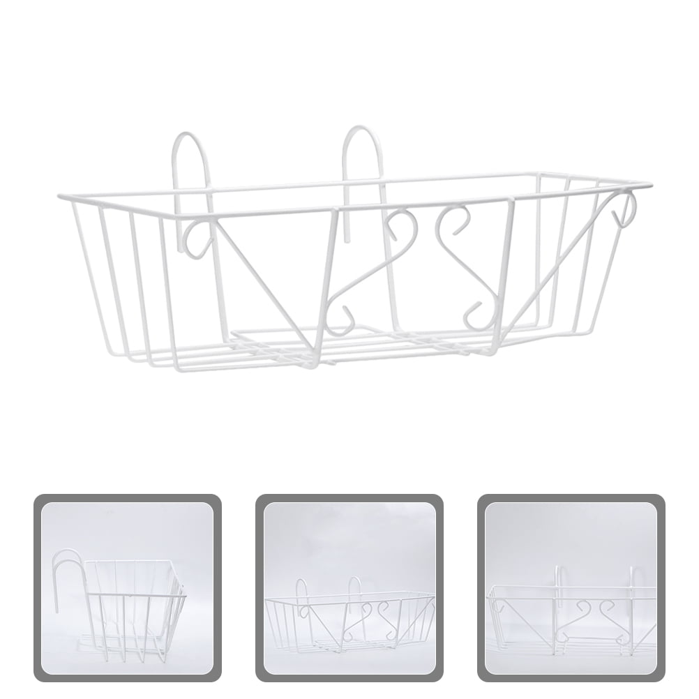 SEWCHICS Hanging Flowerpot Racks Planter Iron White 1Pcs