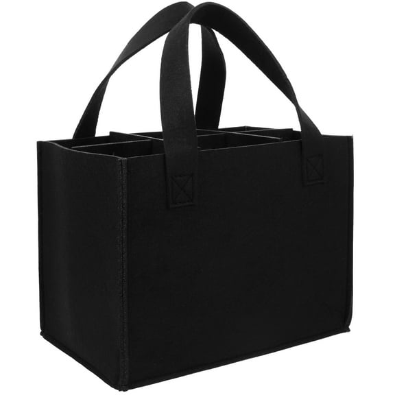 SEWCHICS Bag Premium Felt Portable Wine Carrier for Home Bar Storage Black