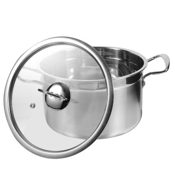 SEWCHICS Stainless Steel Stock Pot Silver Large Bottom Area Versatile
