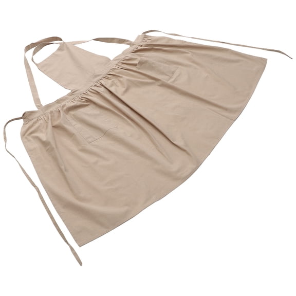 SEWCHICS Cotton Linen Pinafore Dress Apron with Pockets for Kitchen and Cafe Use