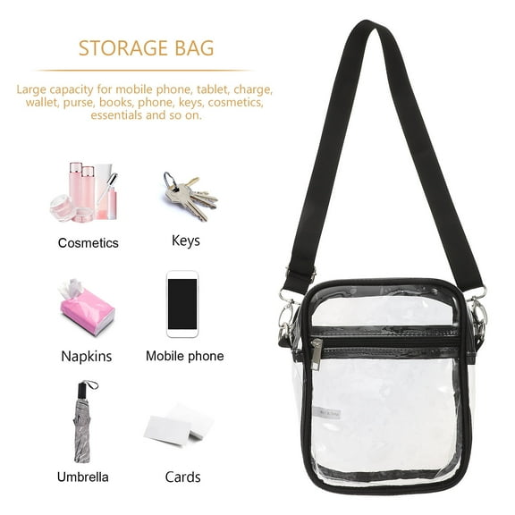SEWCHICS 1Set Clear Cell Phone Crossbody Bag for Women with Phone Storage and Money Holding Square PVC 9x6.9x2.4in