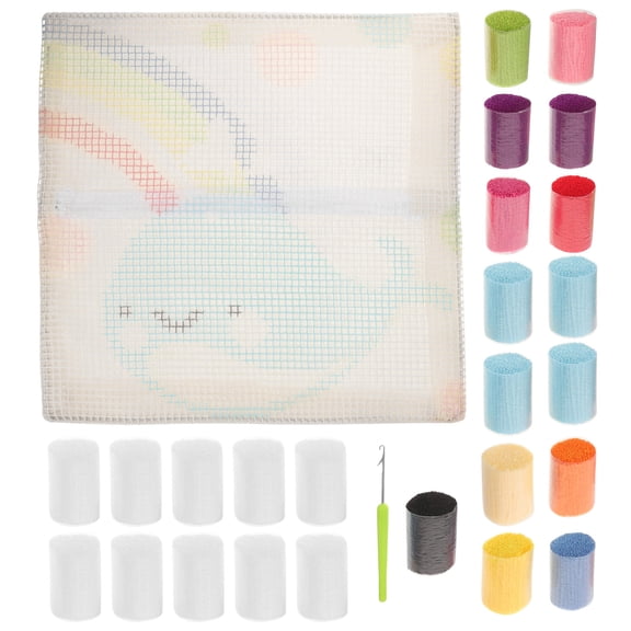 SEWCHICS Latch Hook Cushion Kit for Daily Use with Multi-Color Yarn and Simple Step-by-Step Instructions, 1 Set